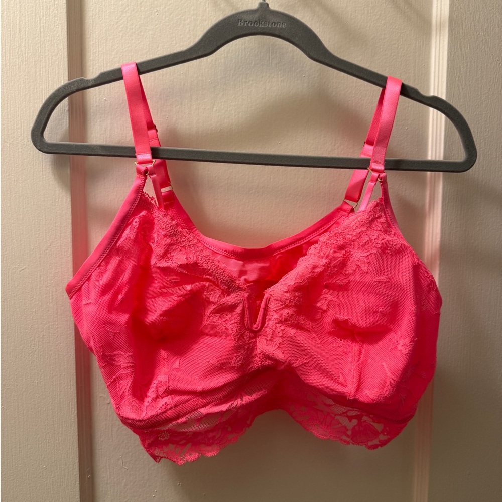 Aerie Bright Pink Lace Bra